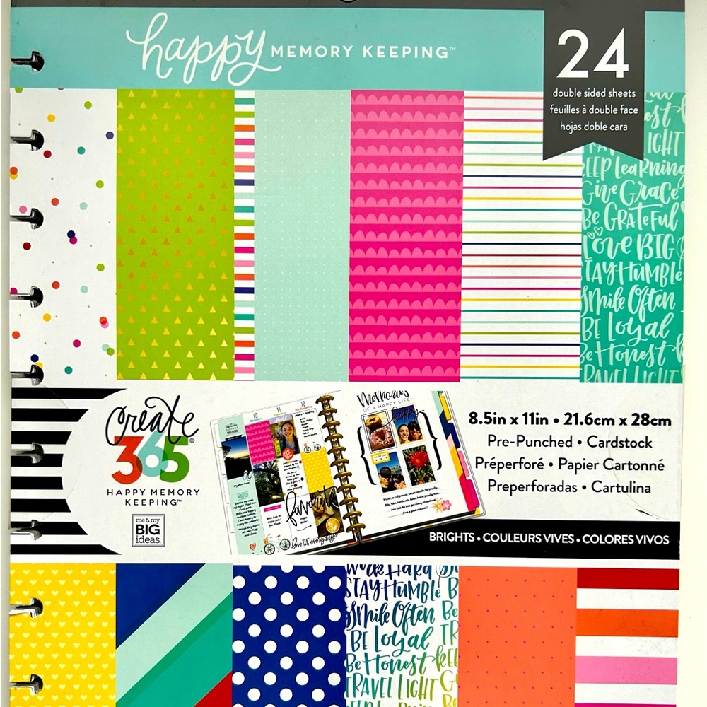 Happy Memory Keeping BIG Cardstock Pad, Brights, Pre-Punched